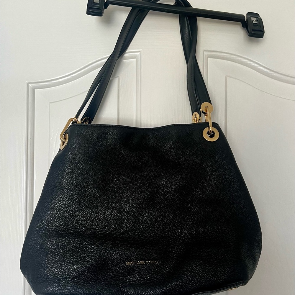 Michael Kors Black Pebbled Leather Shoulder Bag